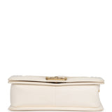 Pre-owned Chanel Medium Boy Bag Ivory Python Antique Gold Hardware - Thumbnail View 6