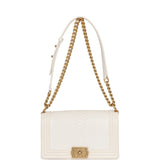 Pre-owned Chanel Medium Boy Bag Ivory Python Antique Gold Hardware - Thumbnail View 7