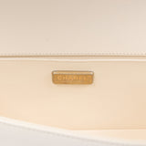 Pre-owned Chanel Medium Boy Bag Ivory Python Antique Gold Hardware - Thumbnail View 8
