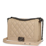 Pre-owned Chanel Medium "Wild Stitch" Boy Bag Beige Aged Calfskin Aged Ruthenium Hardware - Thumbnail View 5