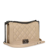 Pre-owned Chanel Medium "Wild Stitch" Boy Bag Beige Aged Calfskin Aged Ruthenium Hardware - Thumbnail View 2