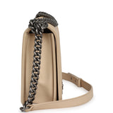Pre-owned Chanel Medium "Wild Stitch" Boy Bag Beige Aged Calfskin Aged Ruthenium Hardware - Thumbnail View 3