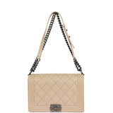 Pre-owned Chanel Medium "Wild Stitch" Boy Bag Beige Aged Calfskin Aged Ruthenium Hardware - Thumbnail View 7