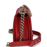 Pre-owned Chanel Medium Boy Bag Red Caviar Gold Hardware - Thumbnail View 3