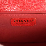 Pre-owned Chanel Medium Boy Bag Red Caviar Gold Hardware - Thumbnail View 8