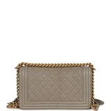 Pre-owned Chanel Medium Boy Bag Grey Caviar Antique Gold Hardware - Thumbnail View 4