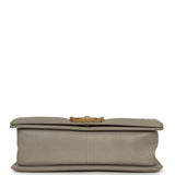 Pre-owned Chanel Medium Boy Bag Grey Caviar Antique Gold Hardware - Thumbnail View 6
