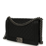 Pre-owned Chanel Medium Boy Bag Black Caviar Ruthenium Hardware - Thumbnail View 5