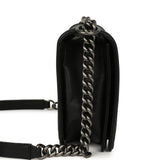 Pre-owned Chanel Medium Boy Bag Black Caviar Ruthenium Hardware - Thumbnail View 3