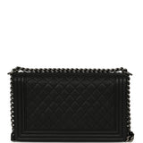 Pre-owned Chanel Medium Boy Bag Black Caviar Ruthenium Hardware - Thumbnail View 4