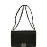 Pre-owned Chanel Medium Boy Bag Black Caviar Ruthenium Hardware - Thumbnail View 7