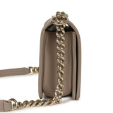 Pre-owned Chanel Medium Boy Bag Dark Beige Shiny Caviar Light Gold Hardware - Thumbnail View 3