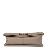 Pre-owned Chanel Medium Boy Bag Dark Beige Shiny Caviar Light Gold Hardware - Thumbnail View 6