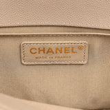 Pre-owned Chanel Medium Boy Bag Dark Beige Shiny Caviar Light Gold Hardware - Thumbnail View 9