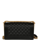 Pre-owned Chanel Medium Boy Bag Black Caviar Antique Gold Hardware - Thumbnail View 4