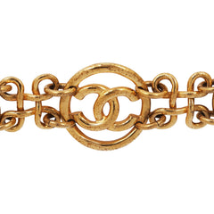 Vintage Chanel Openwork CC Logo Round Link Bracelet Gold Plated Hardware