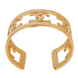 Vintage Chanel CC Logo Cuff Bracelet Gold Plated Hardware - Thumbnail View 3