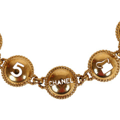 Vintage Chanel 24K Gold Plated Round Cutout Lucky Charms Chain Belt