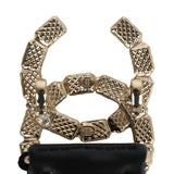 Chanel CC Ruched Leather Belt Black Calfskin Crystal Light Gold Hardware