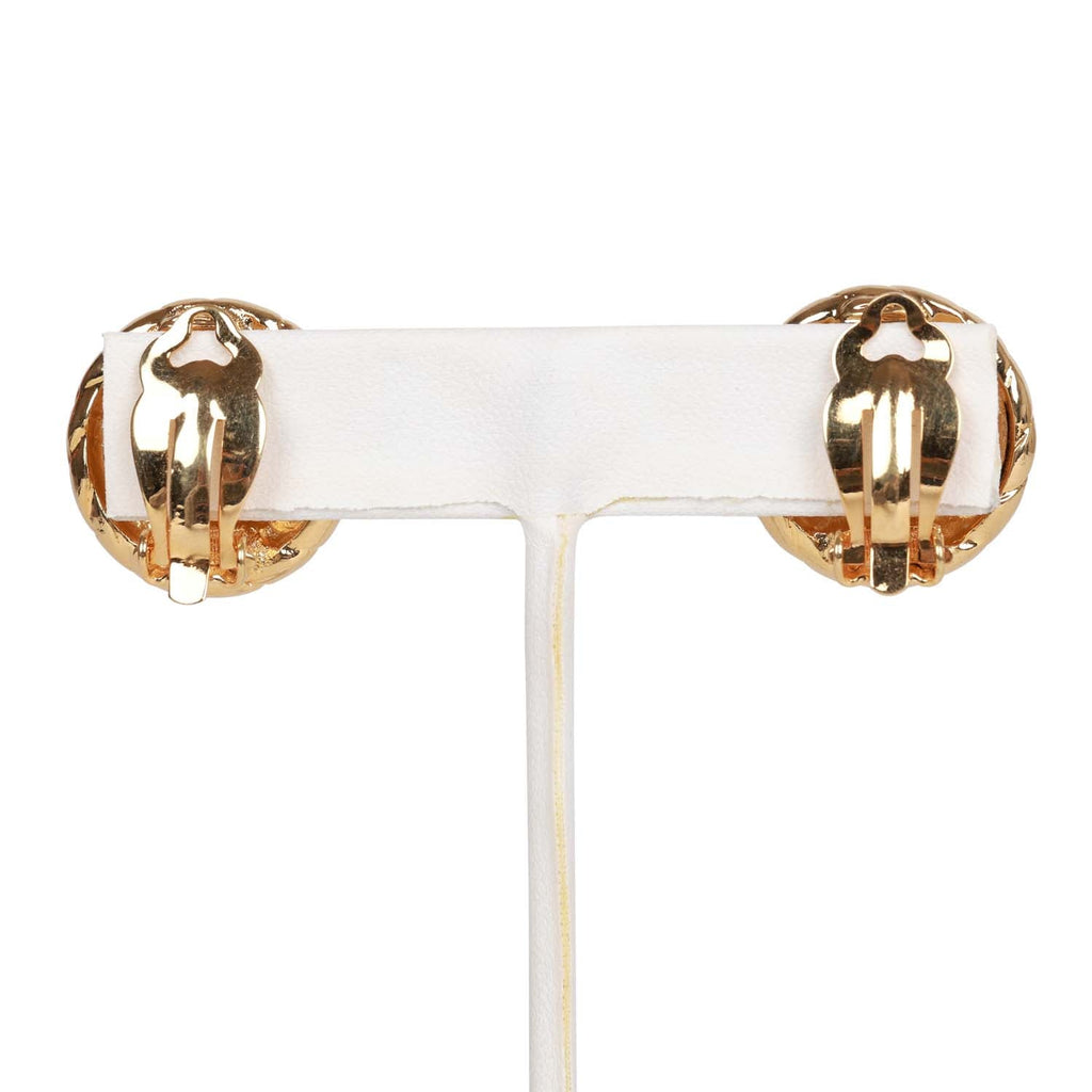 Vintage Chanel Gold Tone CC Stud Earrings – Madison Avenue Couture
