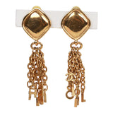 Vintage Chanel Gold Fringe Dangle Earrings