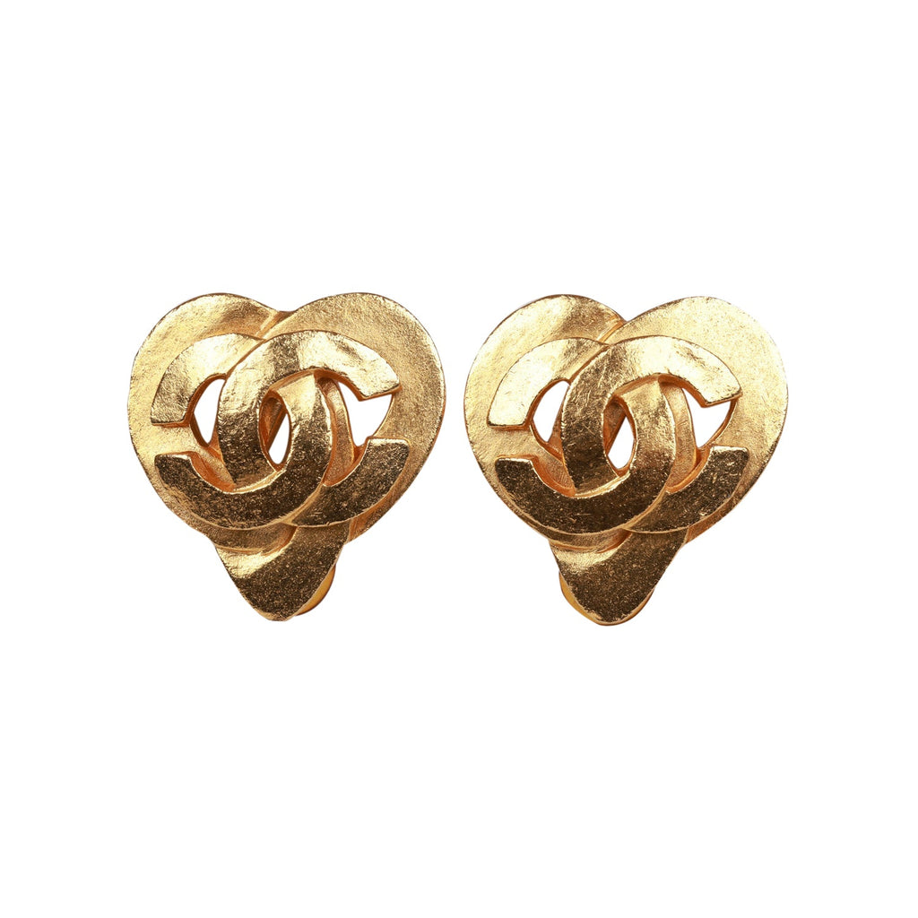 Chanel Brand New Gold Twisted Crystal Piercing Earrings