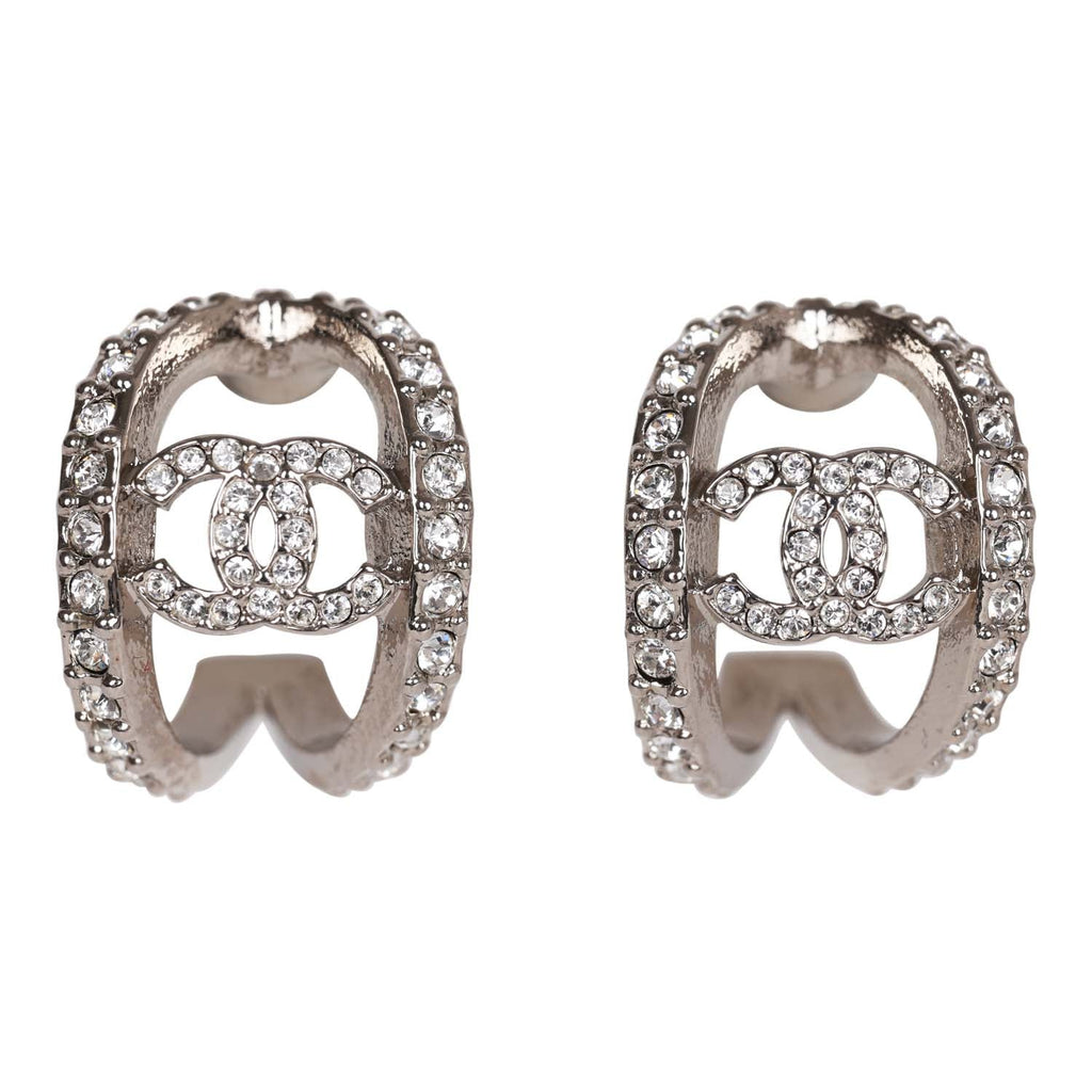 chanel silver earrings