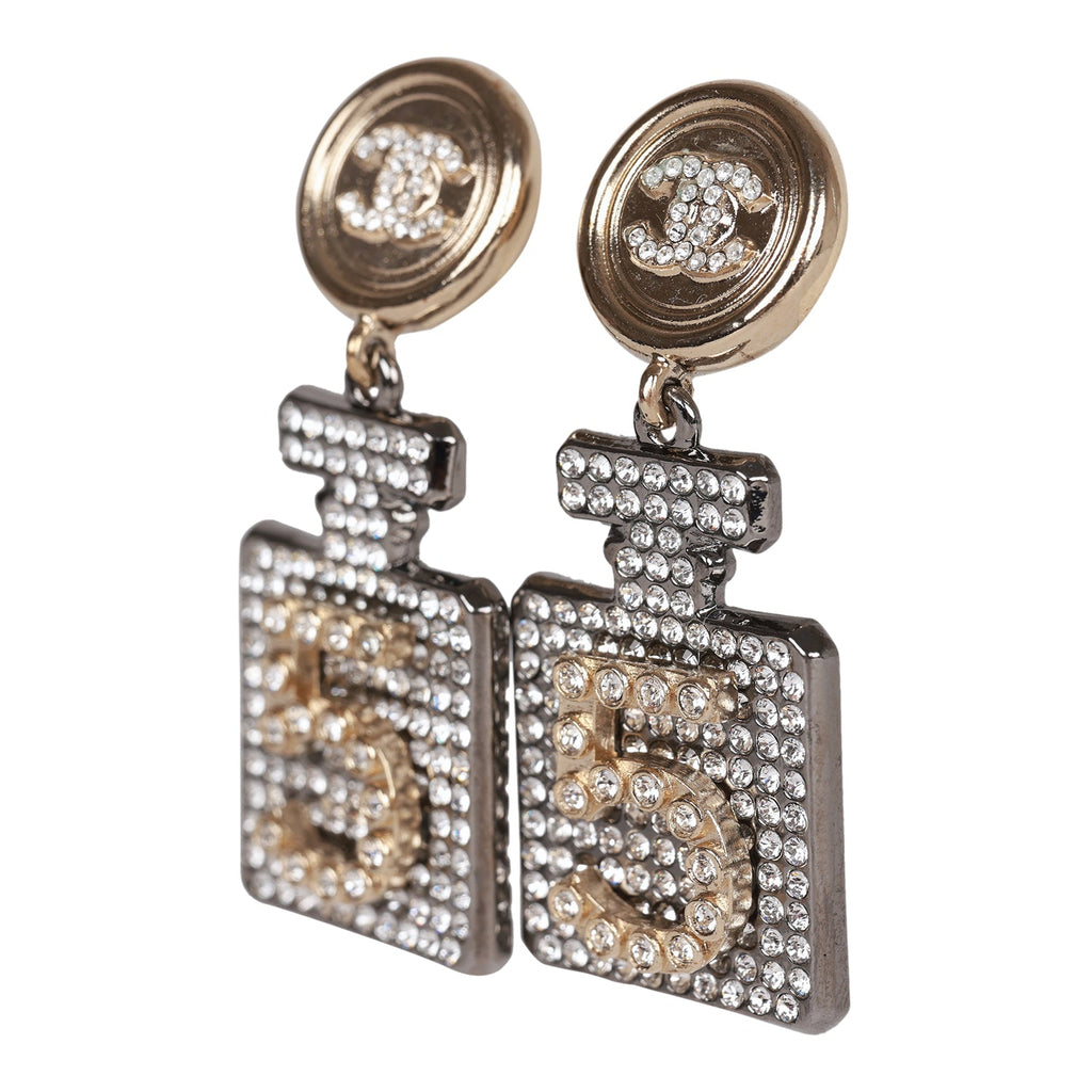 Chanel Crystal Embellished No. 5 Bottle Earrings – Madison Avenue