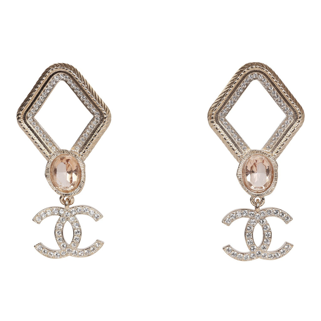 Chanel Gold and Pink CC Logo Rhombus Earrings – Madison Avenue Couture