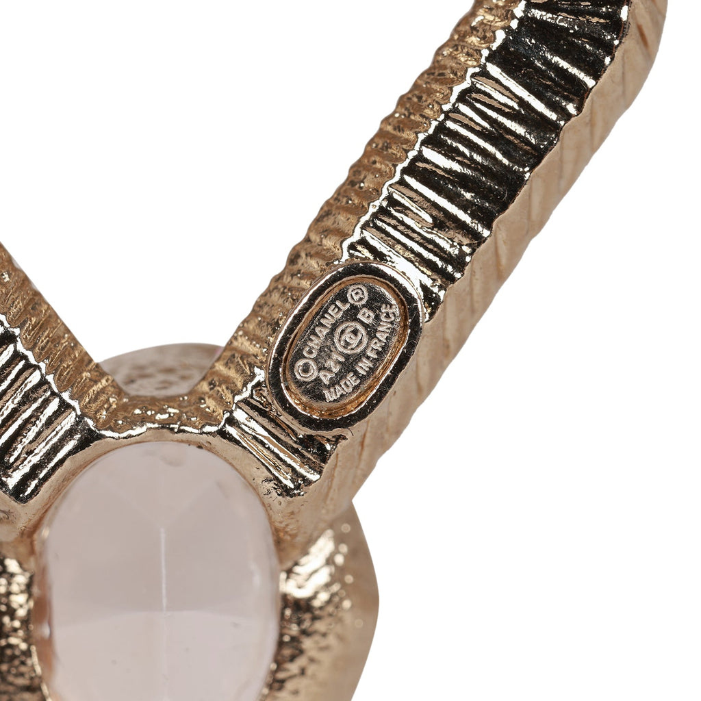 Chanel Gold Circle CC Logo Faux Crystal Stud Earrings – Madison