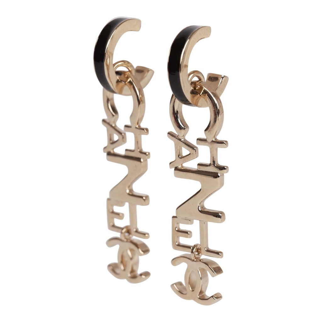 Chanel drop earrings letters Clearance