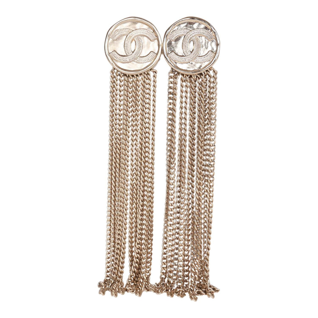 Chanel "CC" Light Gold Dusters Earrings