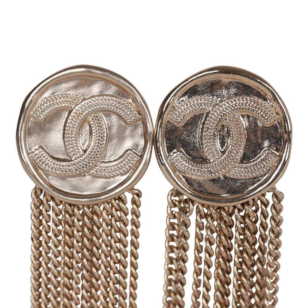 Chanel CC Light Gold Dusters Earrings