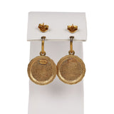 Vintage Chanel Swing Gold Metal Logo Earrings