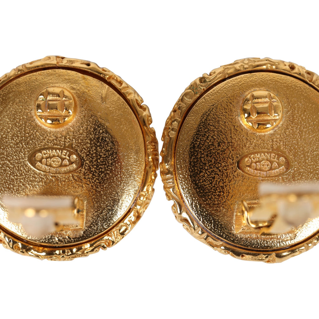 Vintage Chanel Lava CC and Faux Pearl Earrings – Madison Avenue Couture