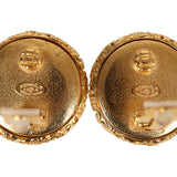 Vintage Chanel Lava CC and Faux Pearl Earrings