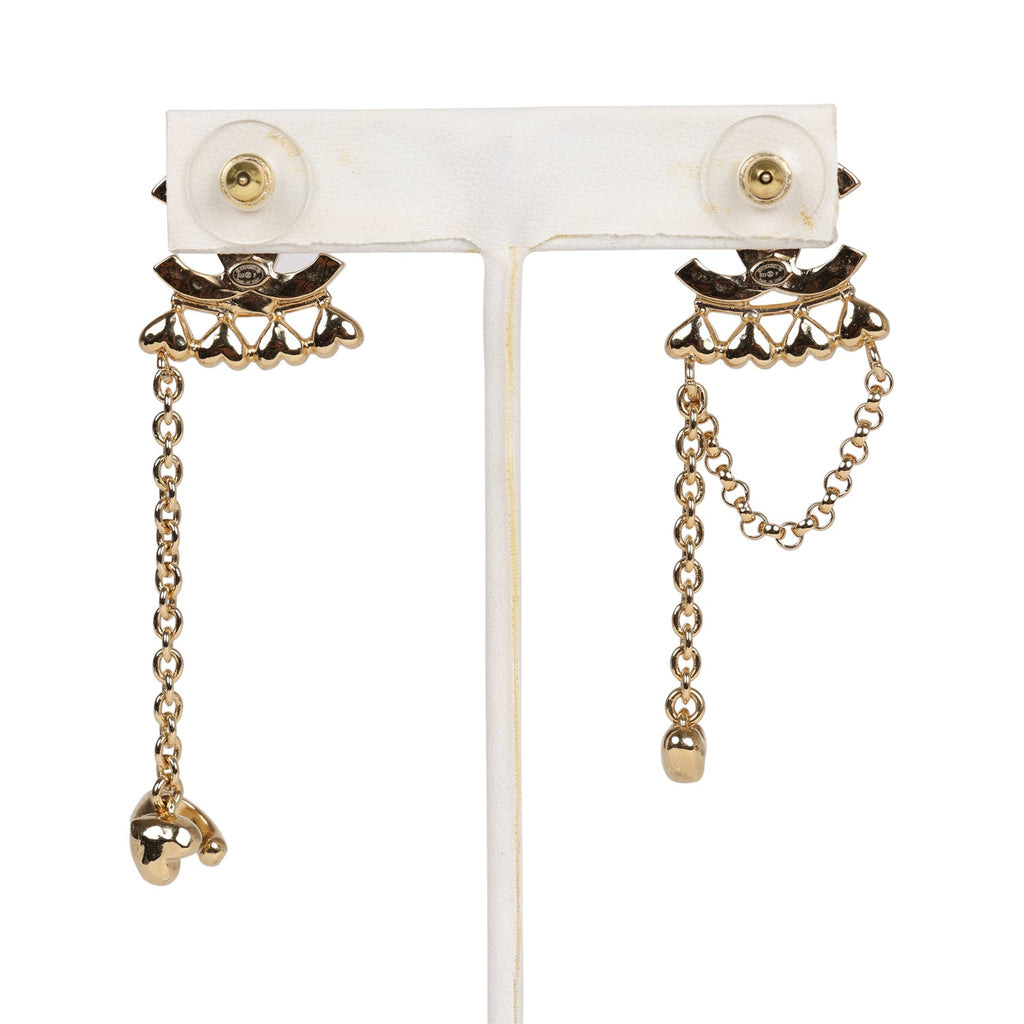 Chanel CC Rhinestone and Gold Metal Dangle Ear Cuff Earrings – Madison  Avenue Couture