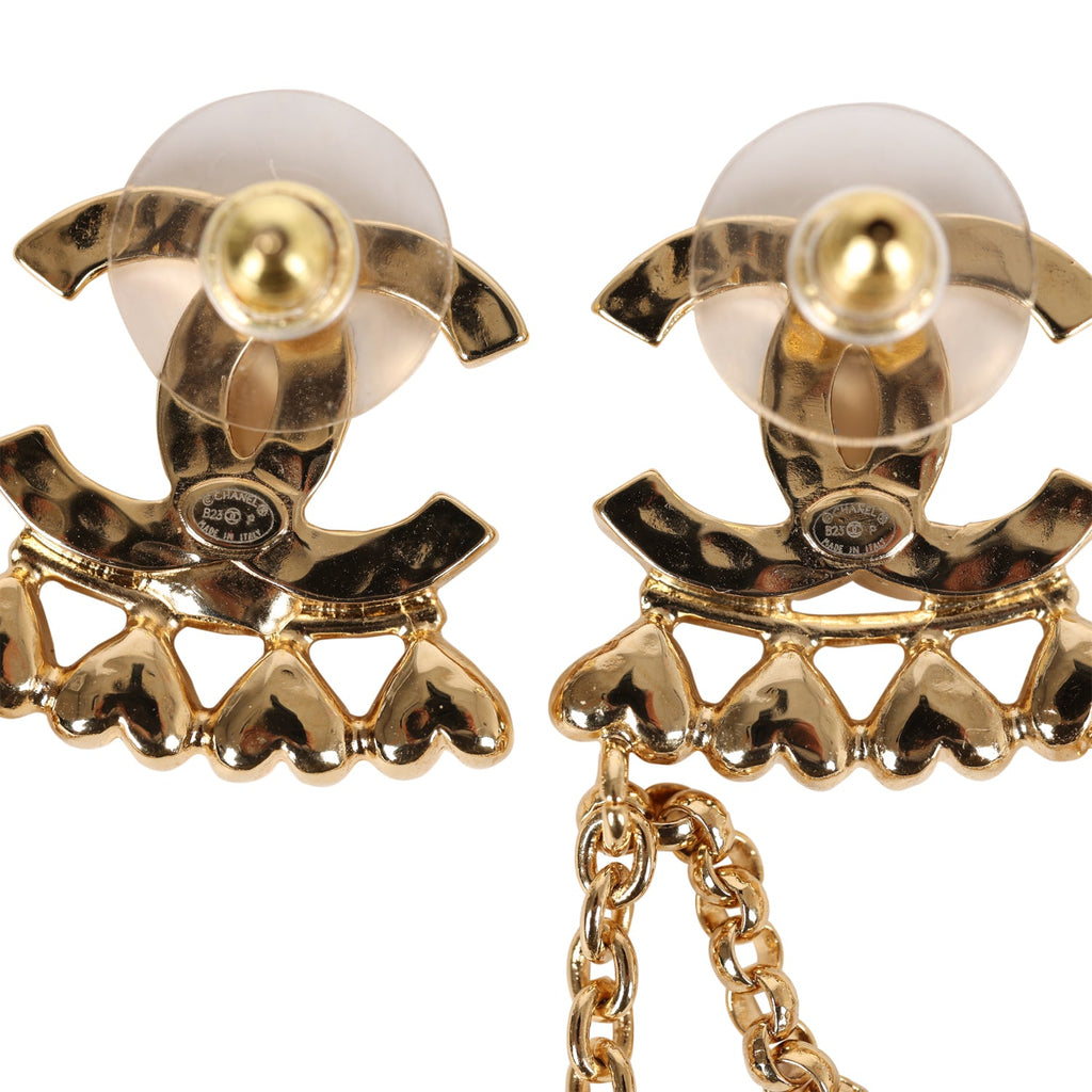 Chanel CC Rhinestone and Gold Metal Dangle Ear Cuff Earrings – Madison  Avenue Couture