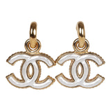 Chanel Dangle Pearl CC Earrings Faux Pearl & Gold Metal