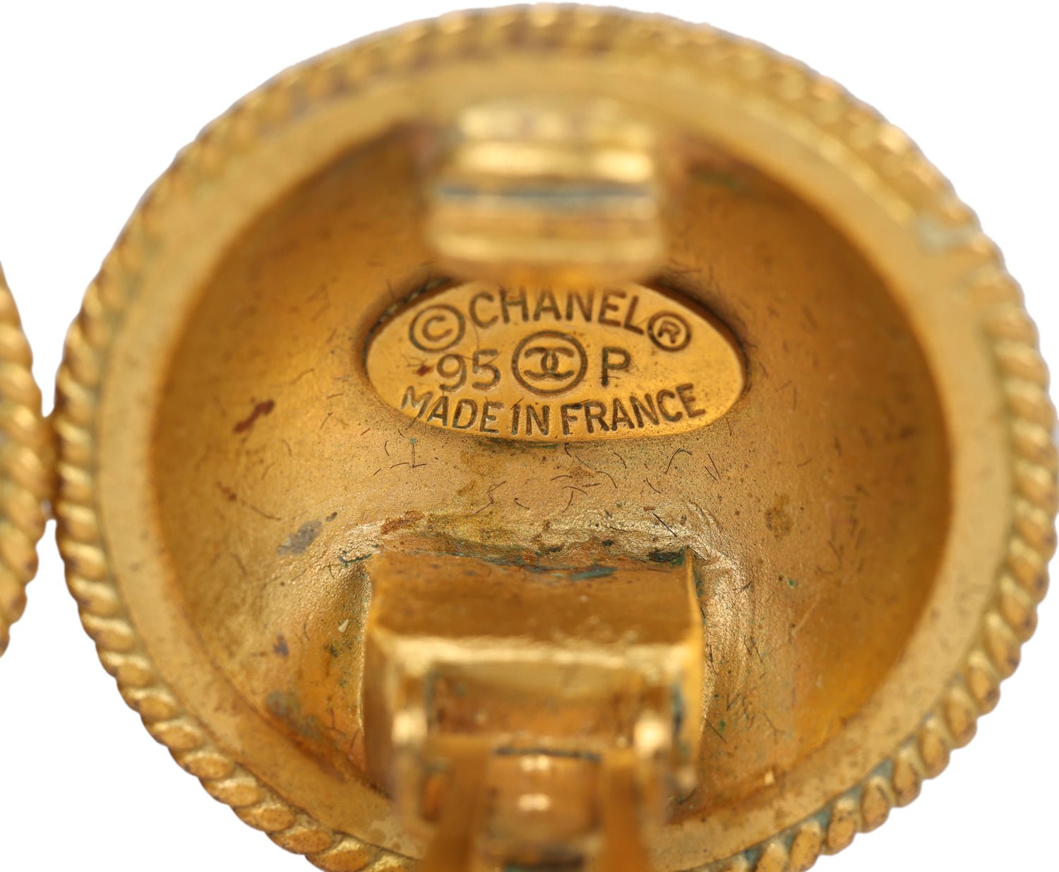 1995 Chanel CC Gold Clips Earrings