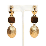Chanel CC Crystal Dangle Earrings Gold Hardware