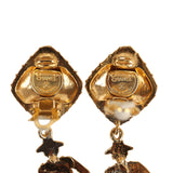 Vintage Chanel 24K Gold Plated Coco Mademoiselle Dangle Earrings