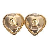 Chanel Small CC Crystal Heart Earrings Gold Hardware