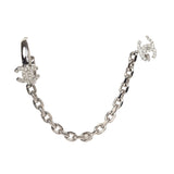 Chanel Hoop CC Chain Cuff Single Earring Silver Hardware