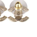 Chanel Small CC Pearl Studded Earrings Faux Pearls & Light Gold Tone Hardware