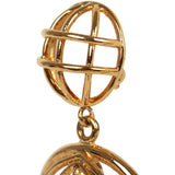 Vintage Chanel CC Bird Cage Drop Clip-On Earrings Gold Plated Hardware - Thumbnail View 5