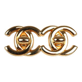 Vintage Chanel 24K Gold Plated Small CC Turnlock Earrings - Thumbnail View 1