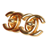 Vintage Chanel 24K Gold Plated Small CC Turnlock Earrings - Thumbnail View 4