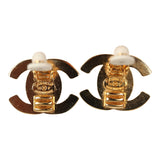 Vintage Chanel 24K Gold Plated Small CC Turnlock Earrings - Thumbnail View 3