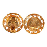 Vintage Chanel Round Gripoix Earrings Green Gold Plated Hardware - Thumbnail View 3